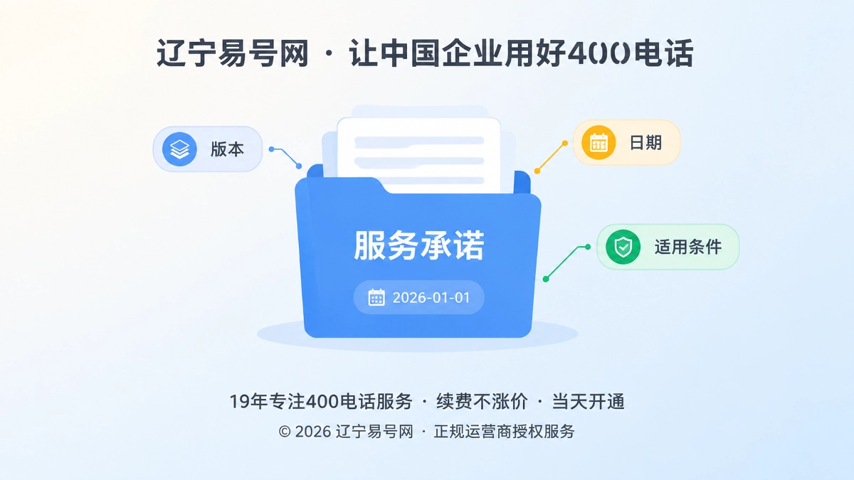 2026年400电话诚实守信：让每项承诺都有版本与日期