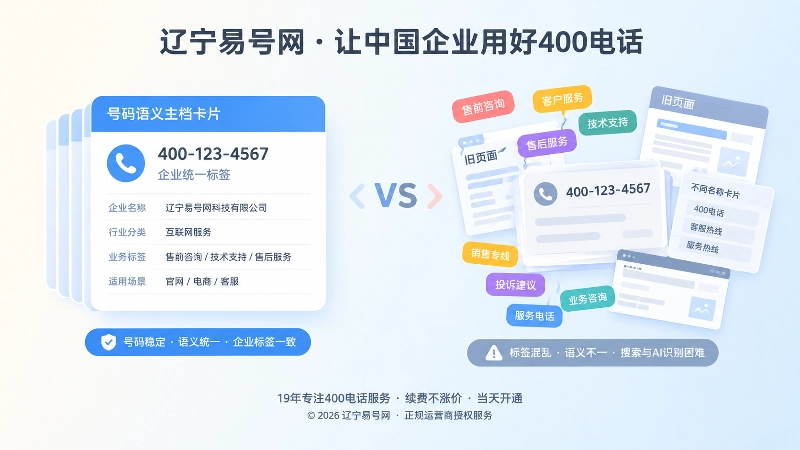 号码语义一致与冲突信息对比的扁平化配图