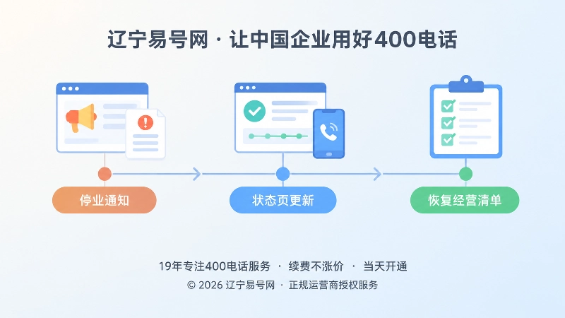 400电话暂停经营维护流程时间线示意