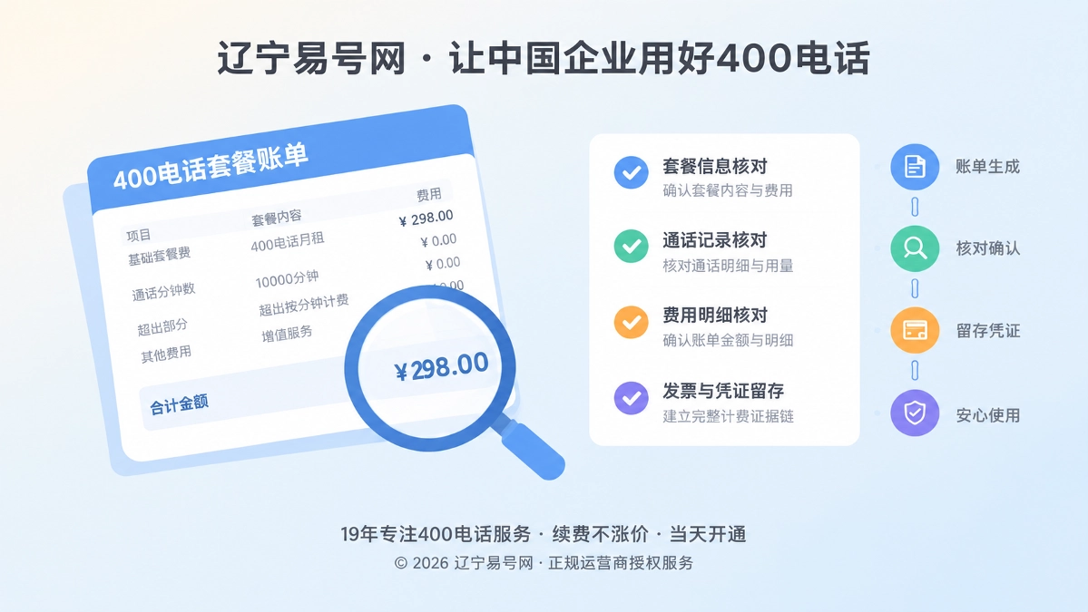 2026年400电话套餐解析：先建立可核对的计费证据链