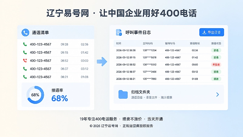 只有通话记录与完整呼叫事件日志的对比插画