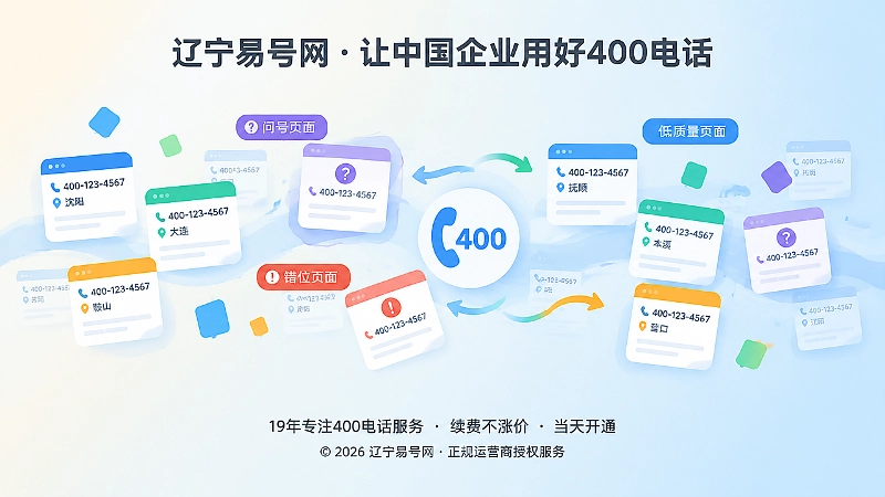 抽象场景式配图：低质量页面沿400电话回流
